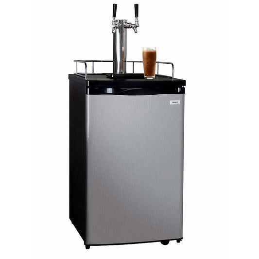Kegco 20" Wide Cold Brew Coffee Dual Tap Stainless Steel Kegerator ICK19S-2
