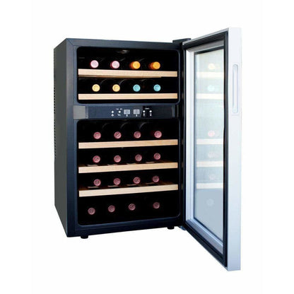 Sunpentown 24-bottle Dual-Zone Thermo-Electric Wine Fridge w/Wooden Shelves WC-2463W
